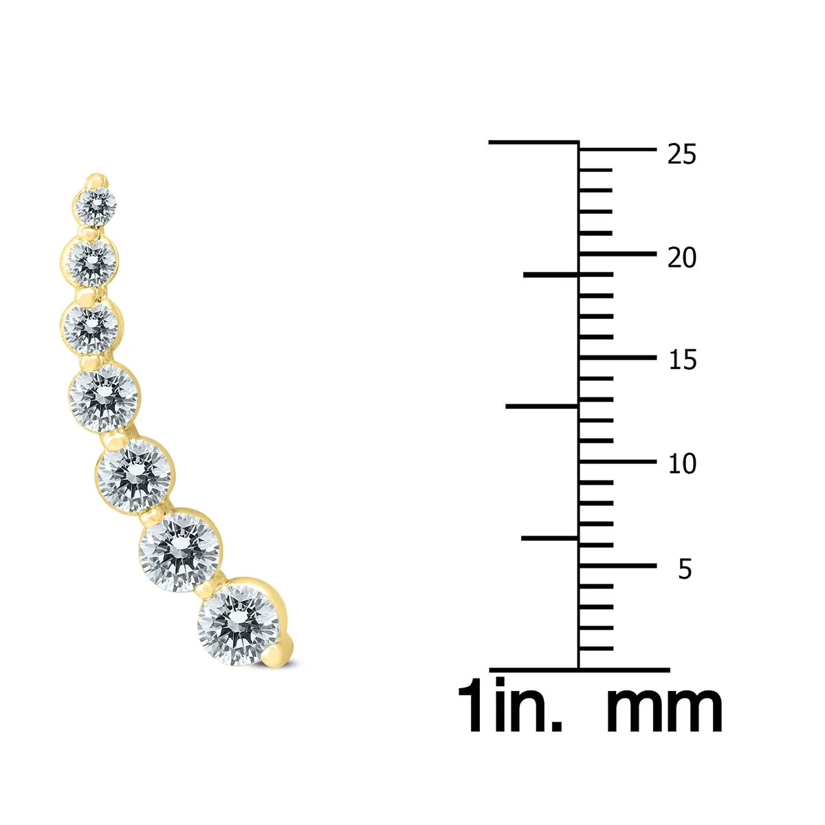 1 1/4 CTW Genuine Diamond Climber Earrings Set in 14K Yellow Gold