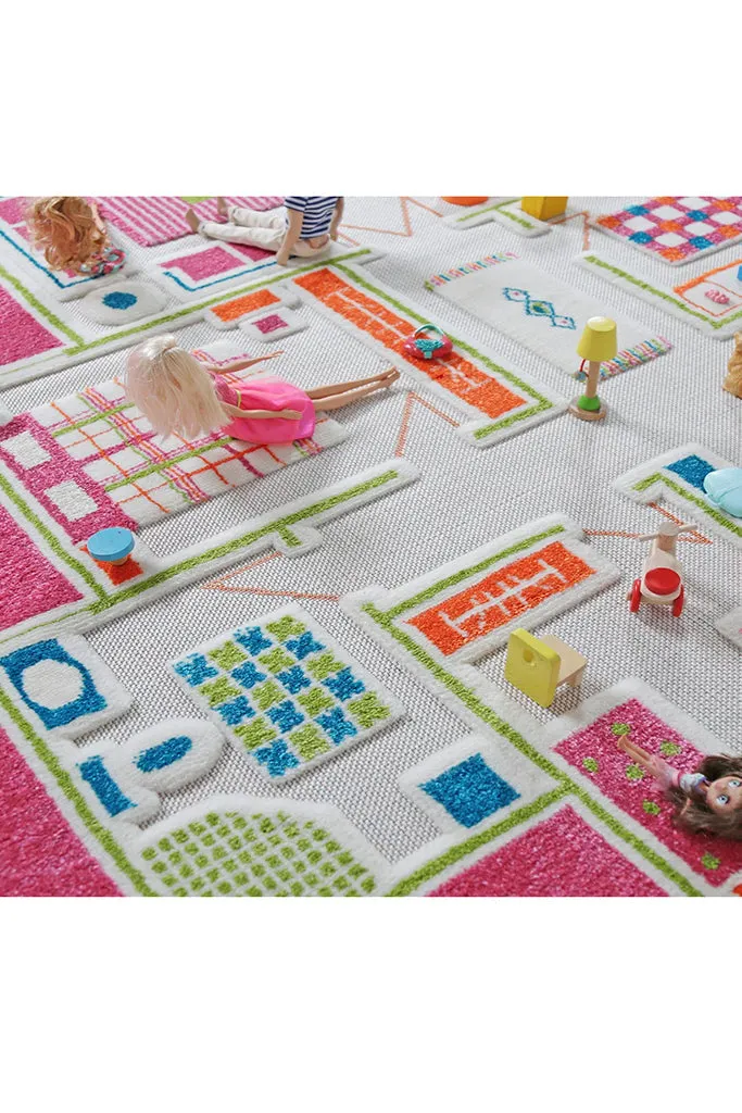 3D Play Rug - Playhouse Pink (Medium)