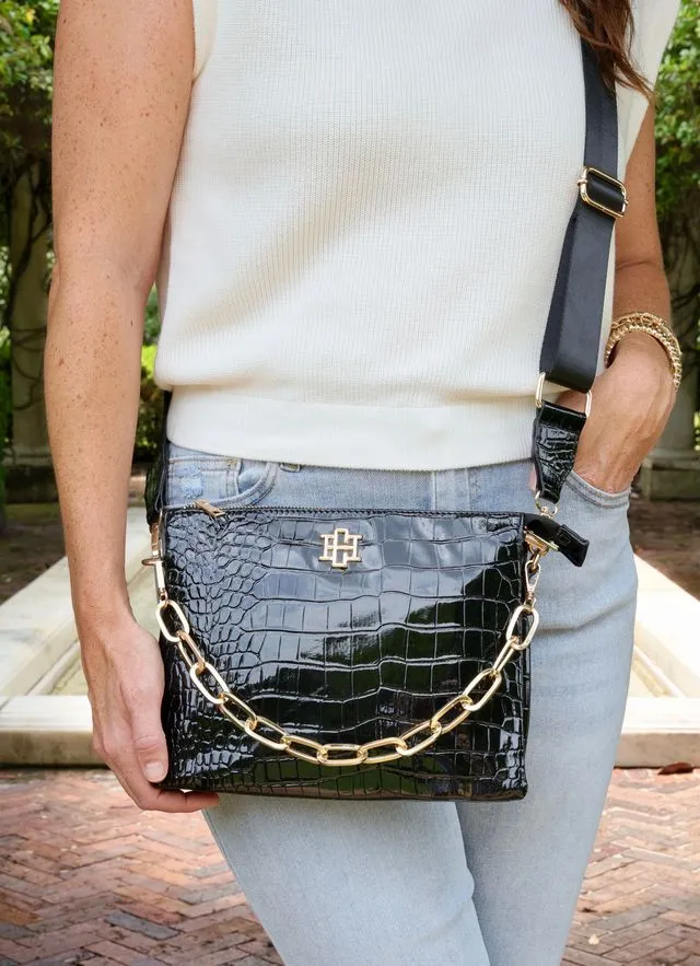 Ariana Crossbody Black Patent