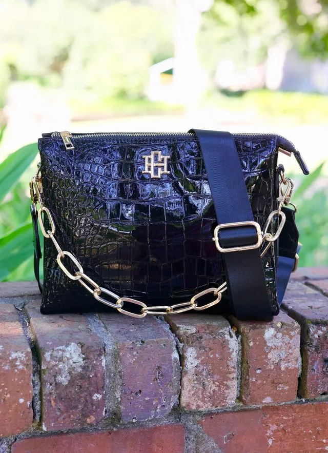 Ariana Crossbody Black Patent