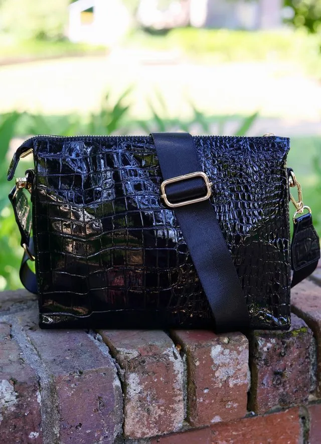 Ariana Crossbody Black Patent