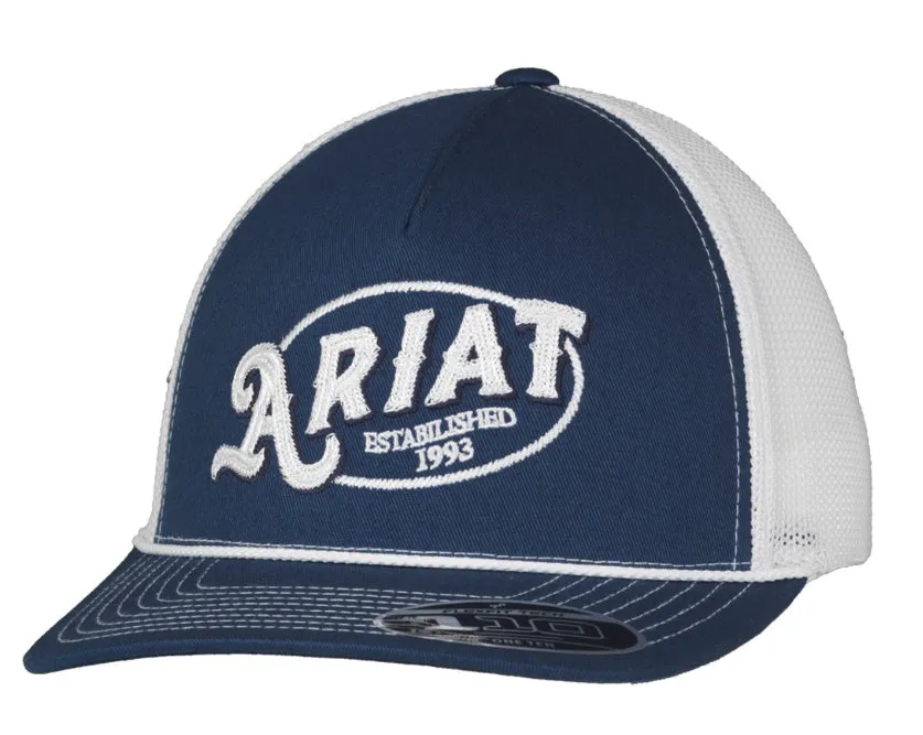 ARIAT NAVY WHITE ROPE ACCENT LOGO - HATS CAP