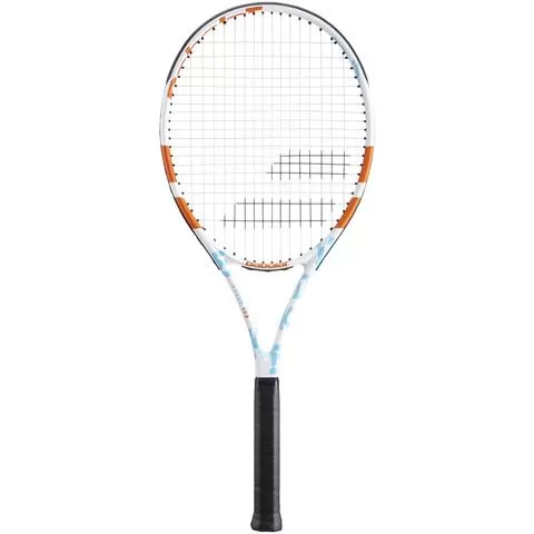 Babolat Evoke 102 Prestrung Tennis Racquet [White/Blue/Orange]