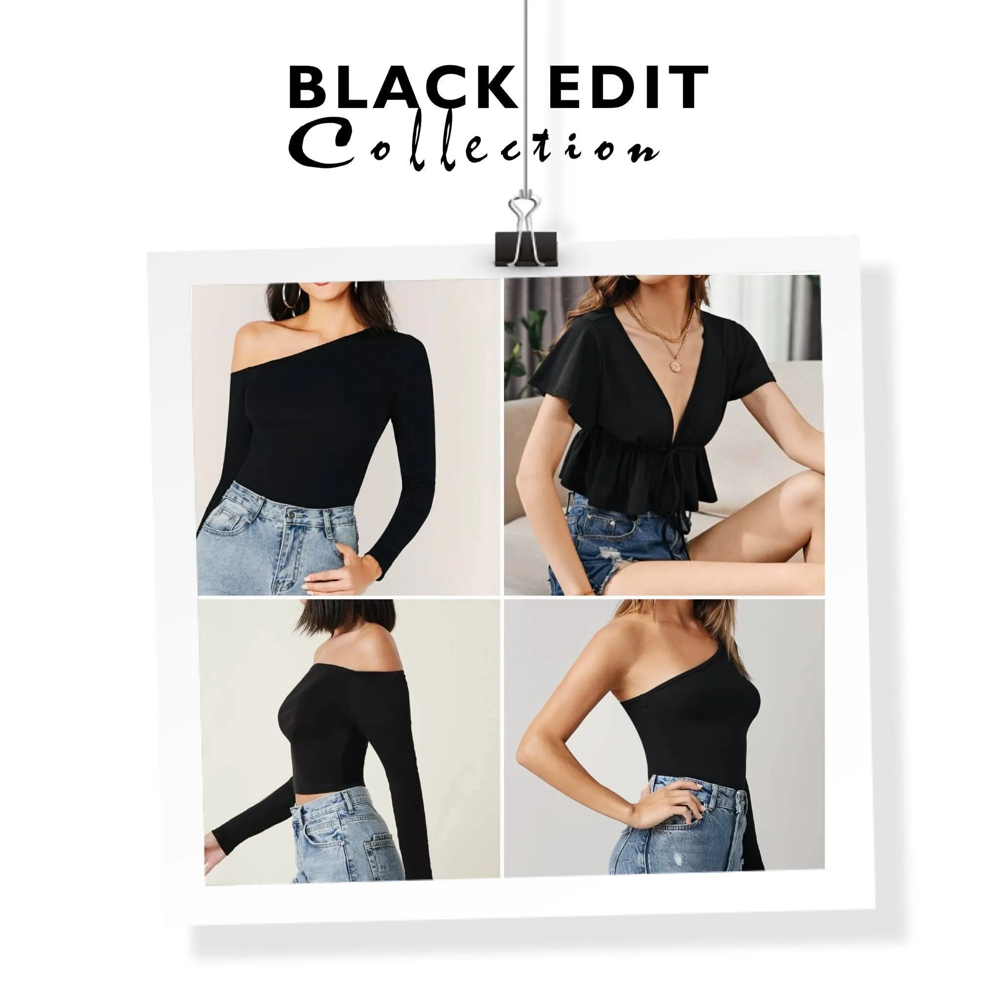 BLK One Shoulder Fitted Top