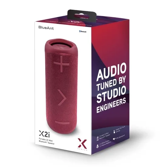 BlueAnt X2i Portable Bluetooth Speakers 20W Crimson Red