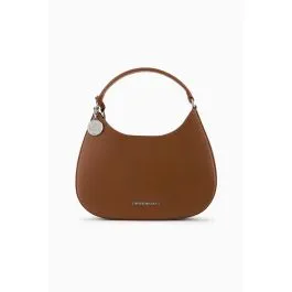 Borsa hobo in pelle riciclata micro granata donna Marrone