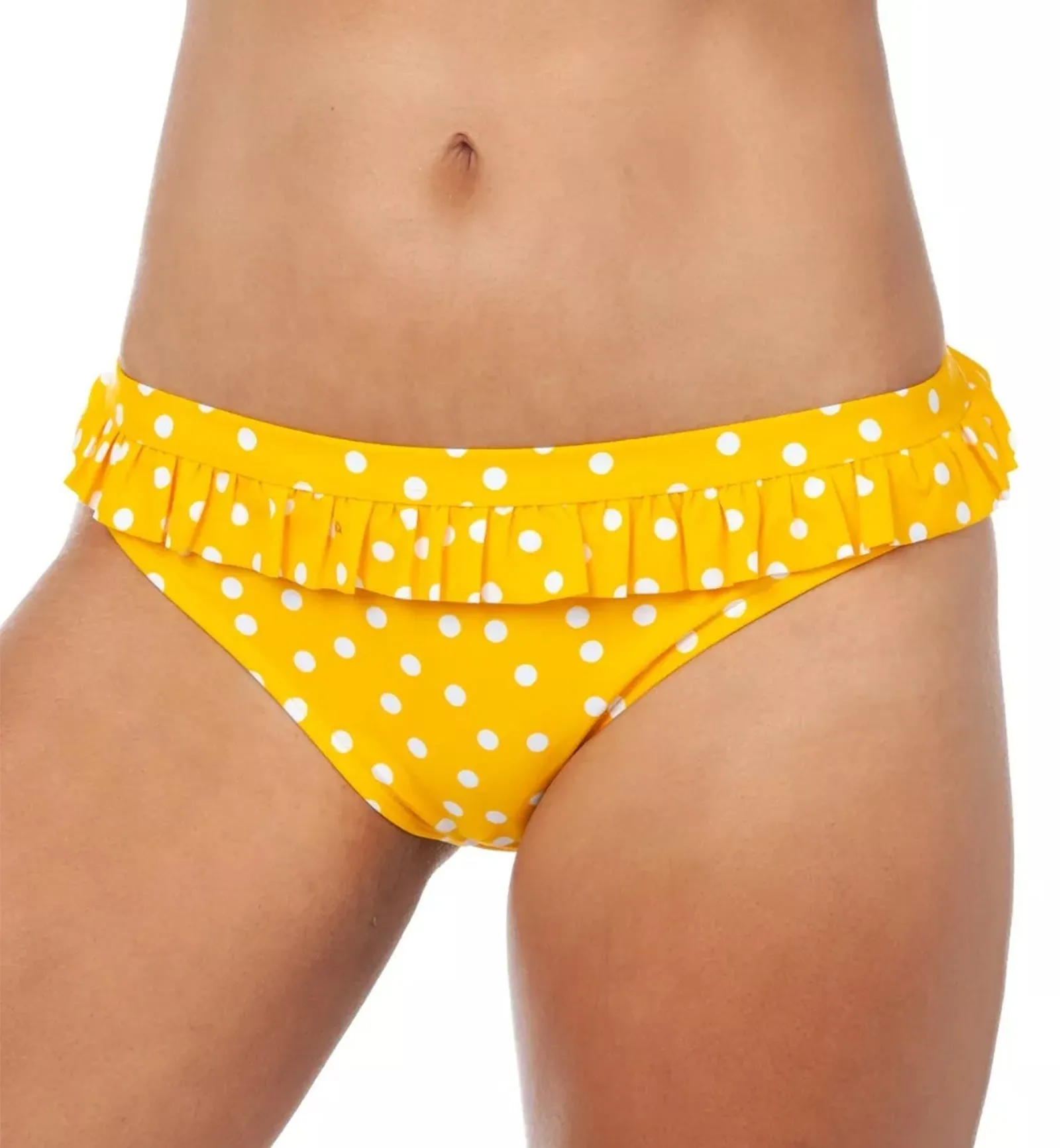 Cleo by Panache Betty Frill Swim Brief (CW0039) - Yellow Spot