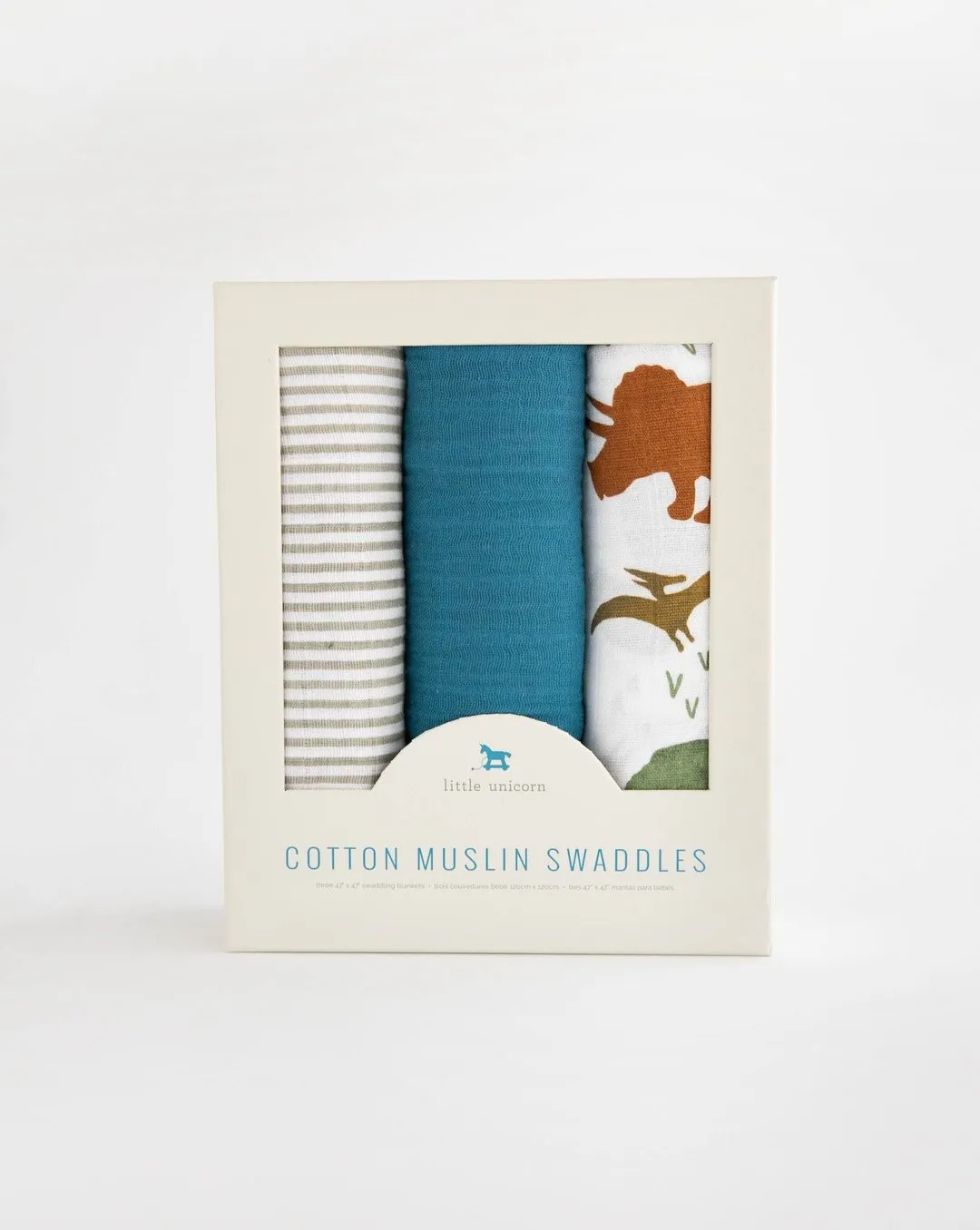 Cotton Swaddle Set, Dino Friends 2