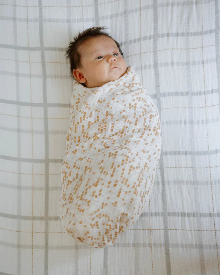 Cotton Swaddle Set, Garden Bees