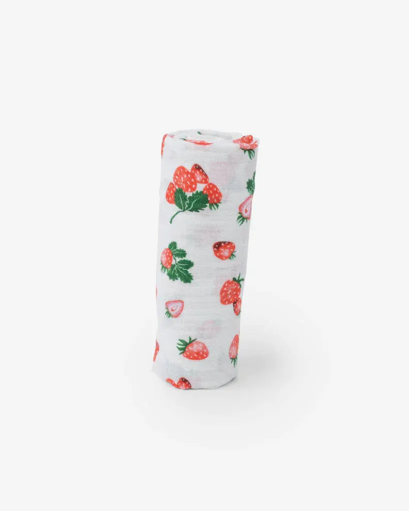 Cotton Swaddle, Strawberry Patch