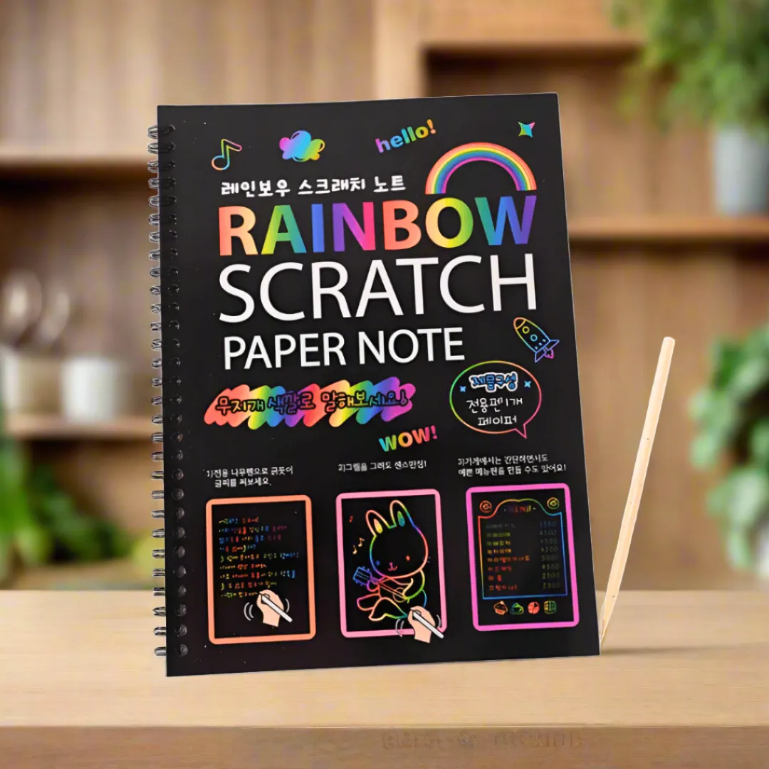 Drawing Book 10 Pages Rainbow Scratch Paper Notes