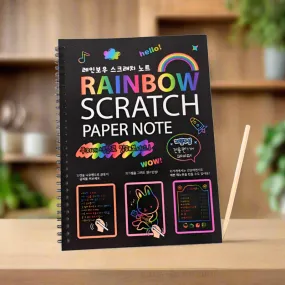 Drawing Book 10 Pages Rainbow Scratch Paper Notes