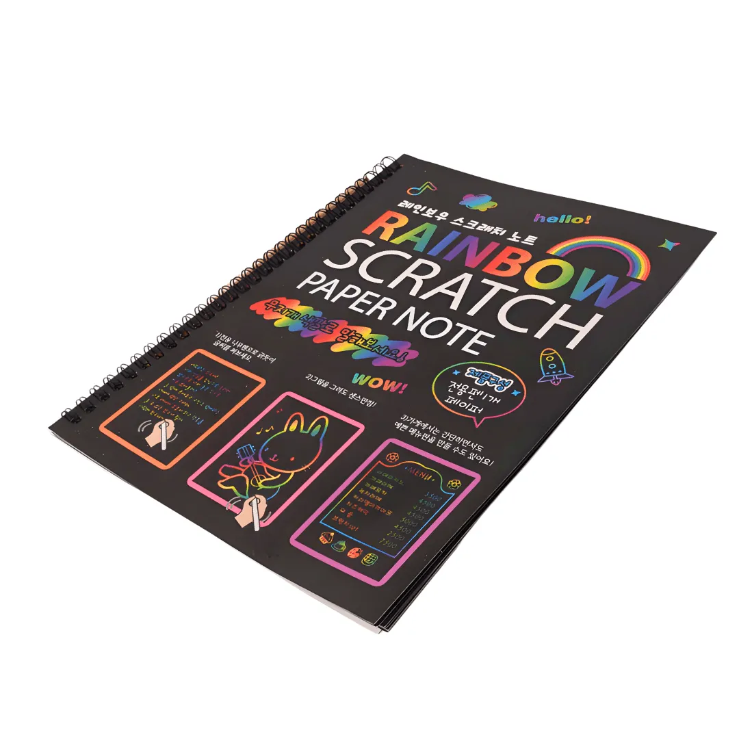 Drawing Book 10 Pages Rainbow Scratch Paper Notes