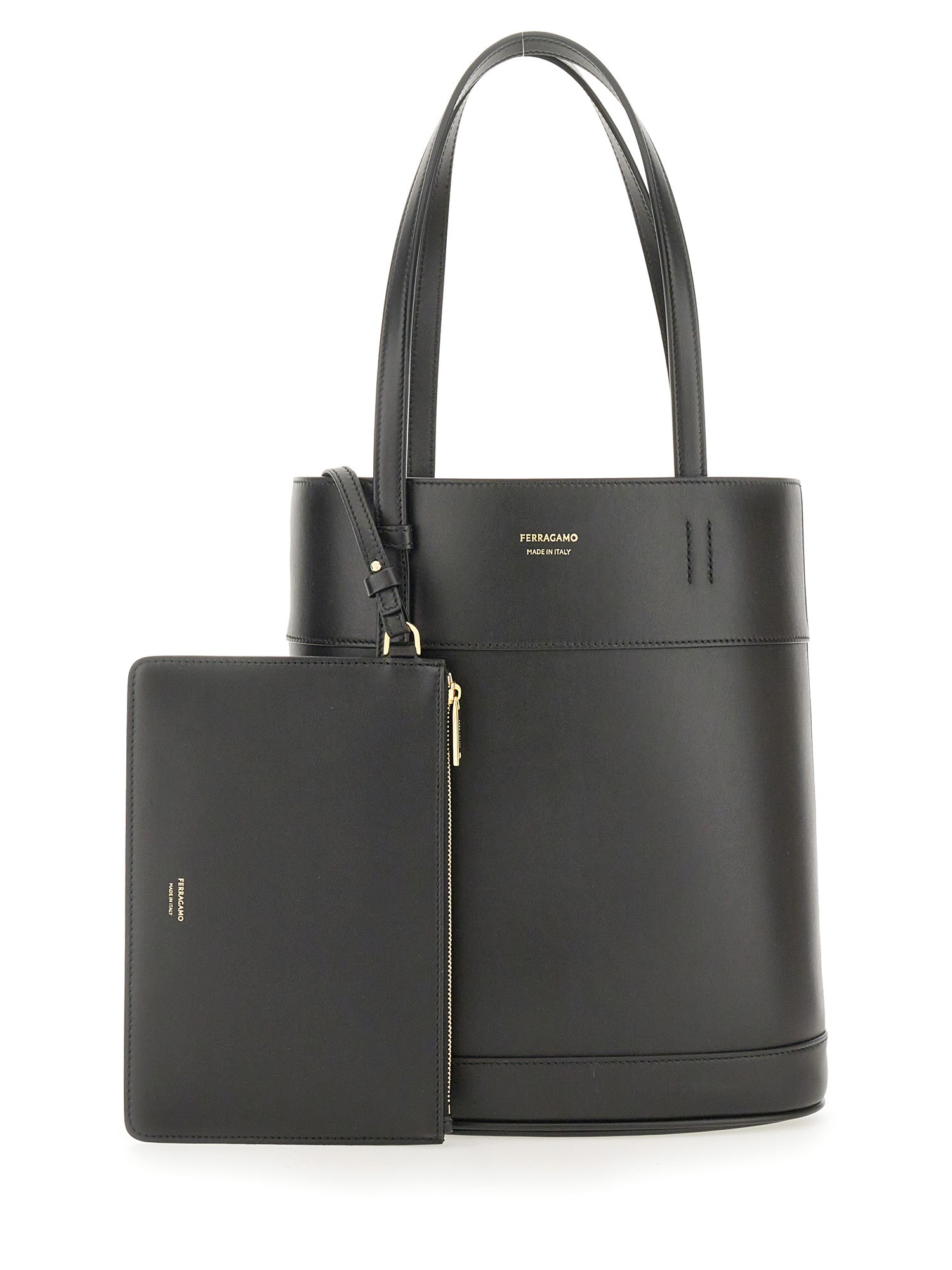 FERRAGAMO    CHARMING NORTH SOUTH SMALL CALFSKIN TOTE BAG