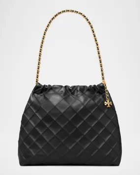 Fleming Chain Quilted Leather Hobo Bag