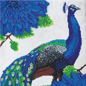 Flowering Peacock Crystal Art Framed Kit