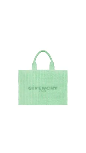 G-Tote Bag In 4G Cotton Towelling - Aqua Green