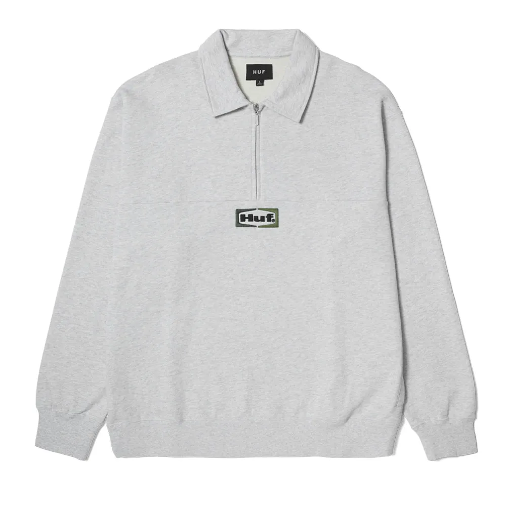 HUF SLATE QUARTER ZIP FLEECE // HEATHER GREY