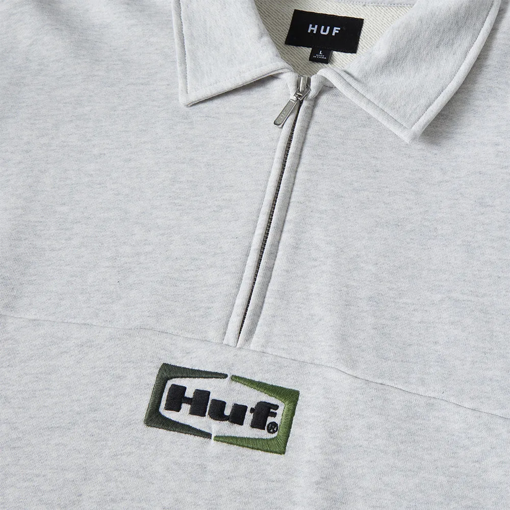 HUF SLATE QUARTER ZIP FLEECE // HEATHER GREY