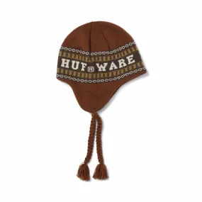 Huf X Bronze Flap Beanie Brown