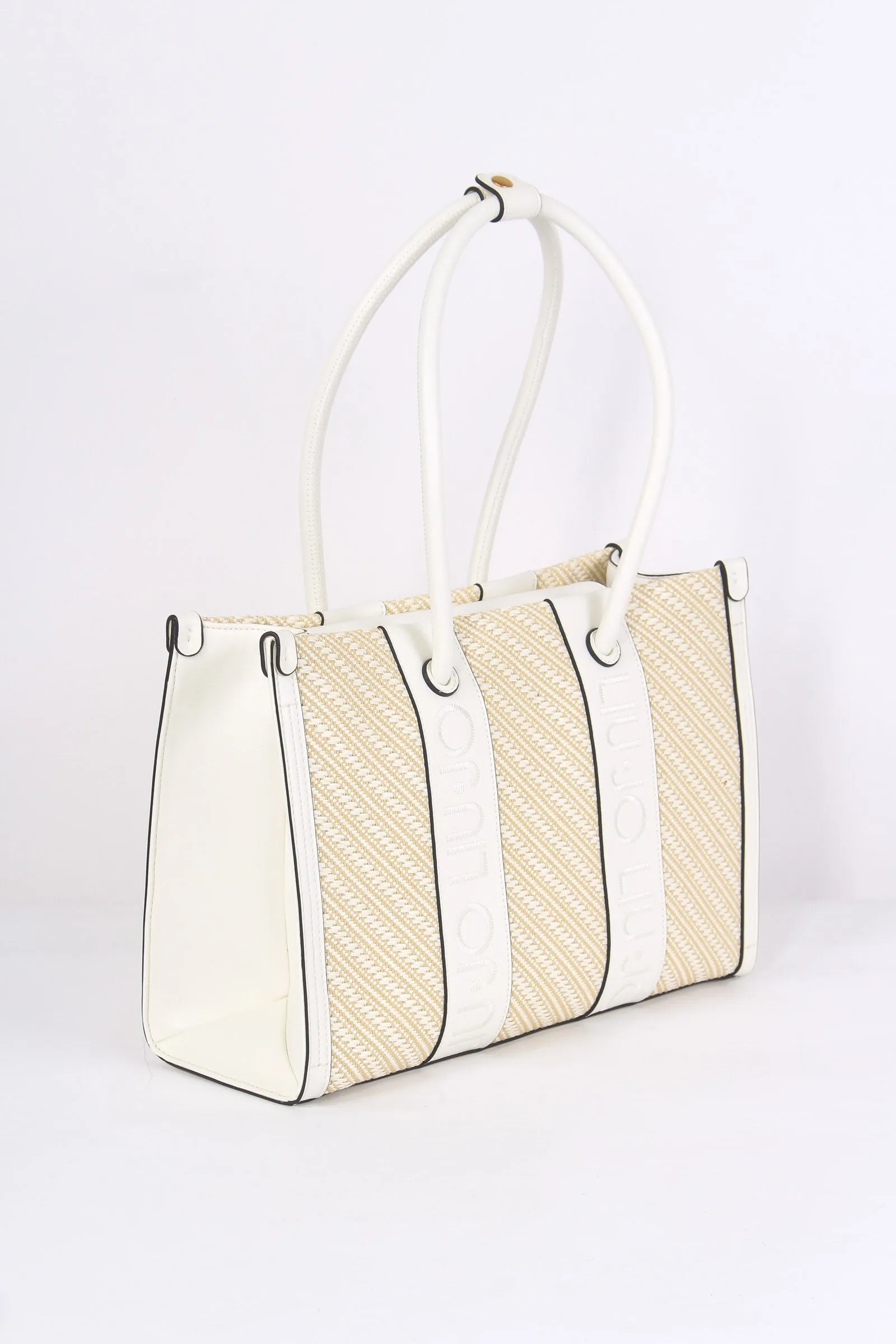 L Tote Intreccio Off White