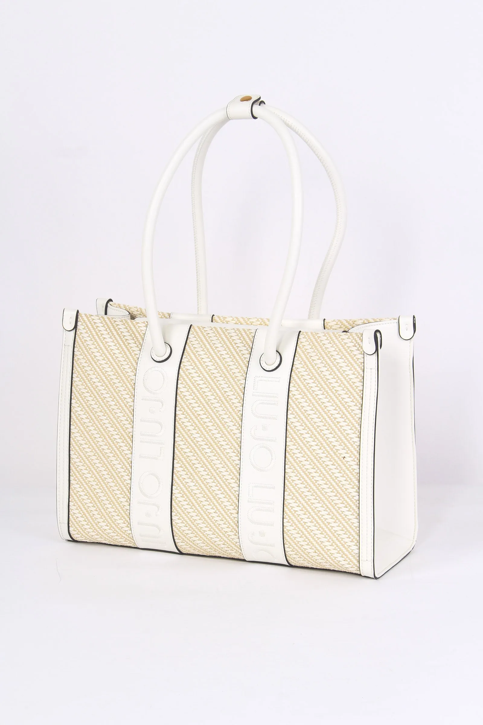 L Tote Intreccio Off White