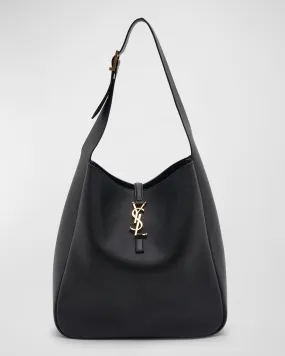 Le 5A7 Large YSL Shoulder Hobo Bag in Smooth Leather