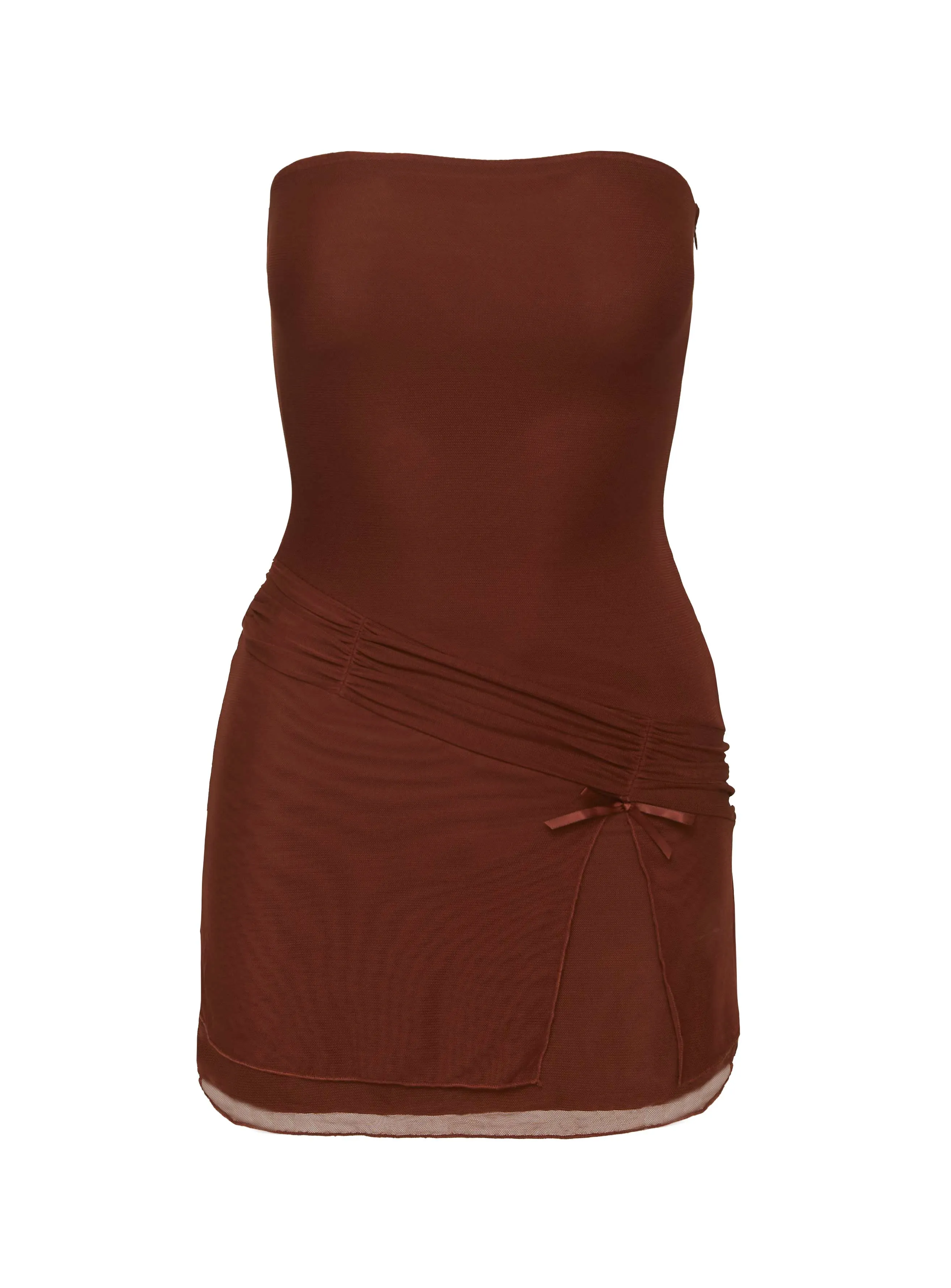 Lowrey Strapless Mini Dress Chocolate