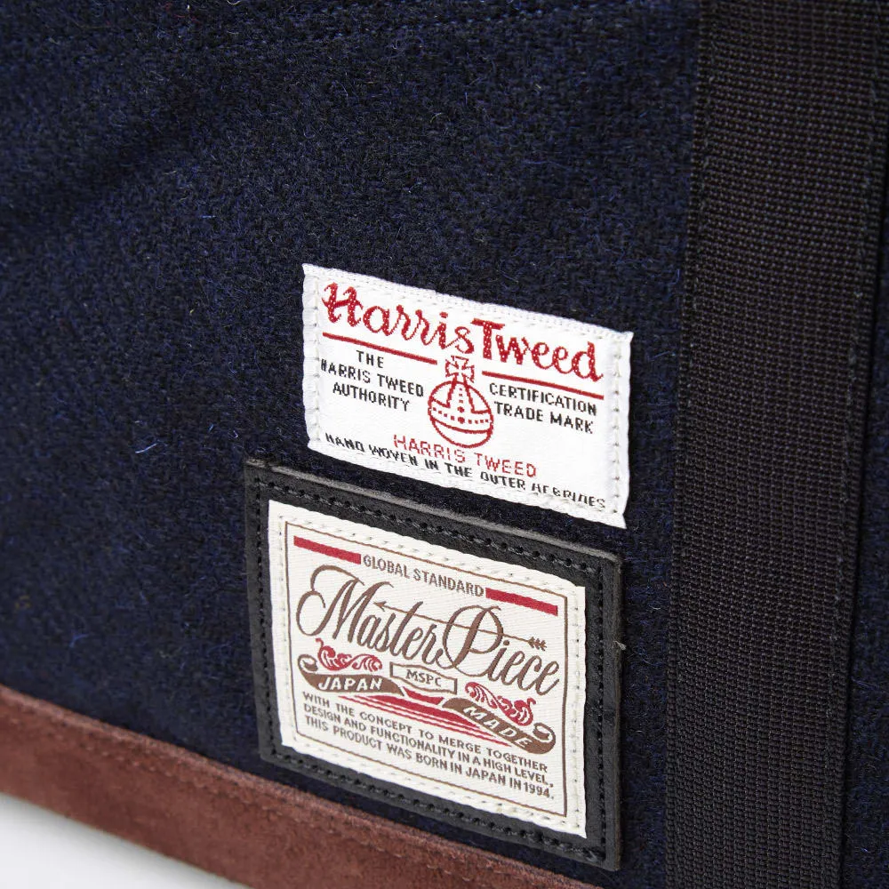 Master-Piece Harris Tweed Slash Tote BagNavy