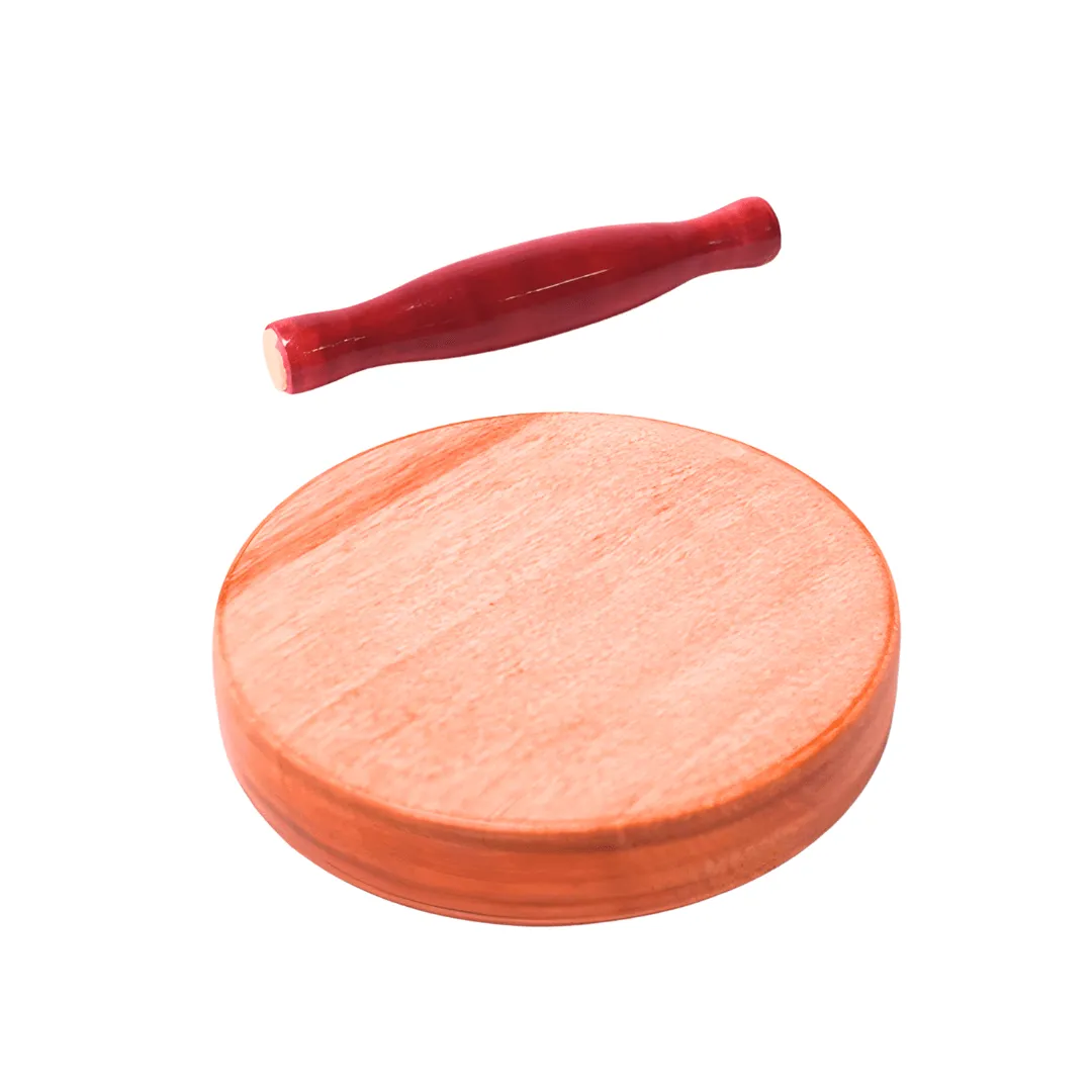 Mini Handmade Wooden Chappathi Set For Kids-Rolling pin and Board-1