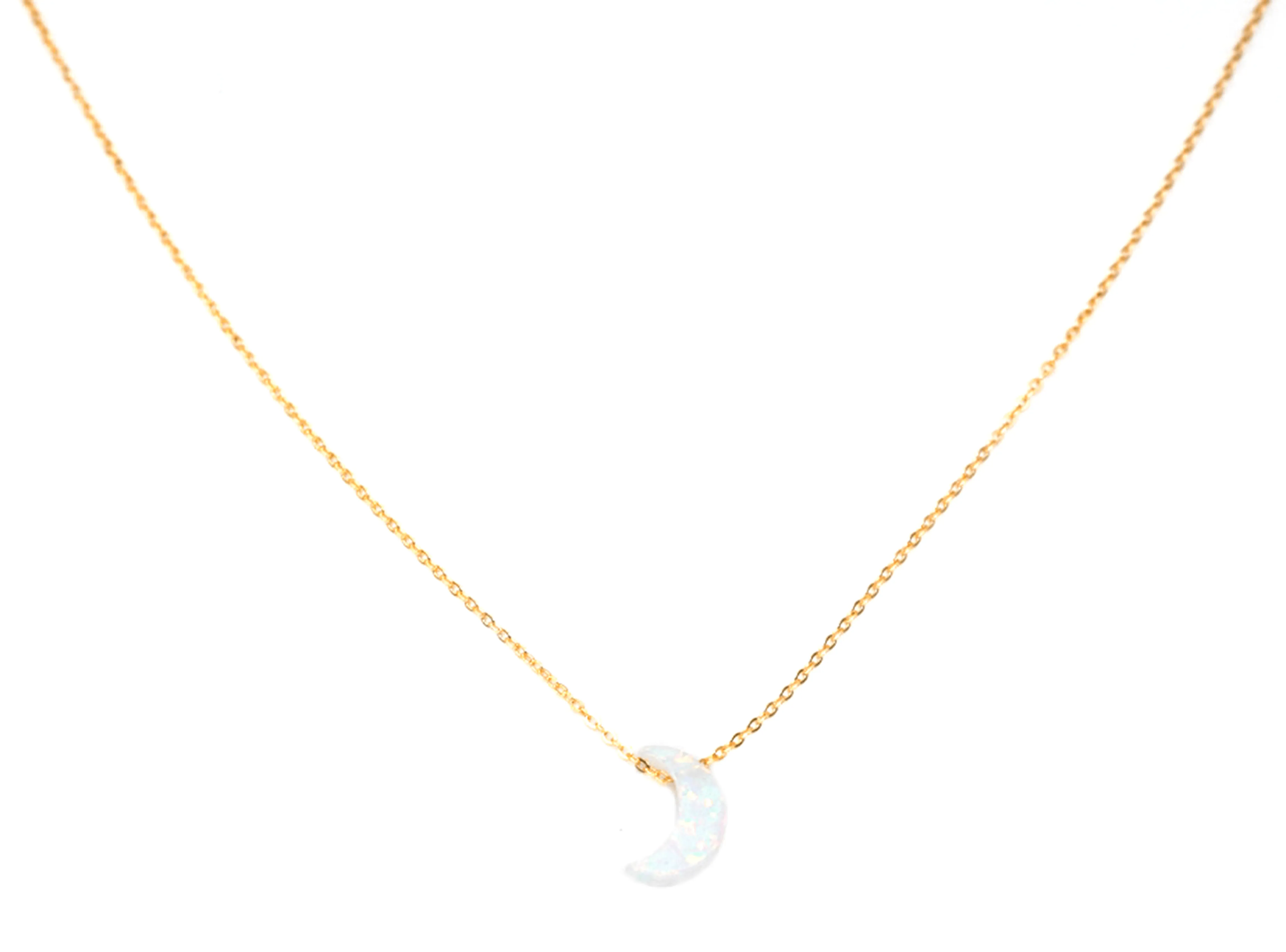 Mini Opalite Moon Necklace Wholesale (Kid's Size)