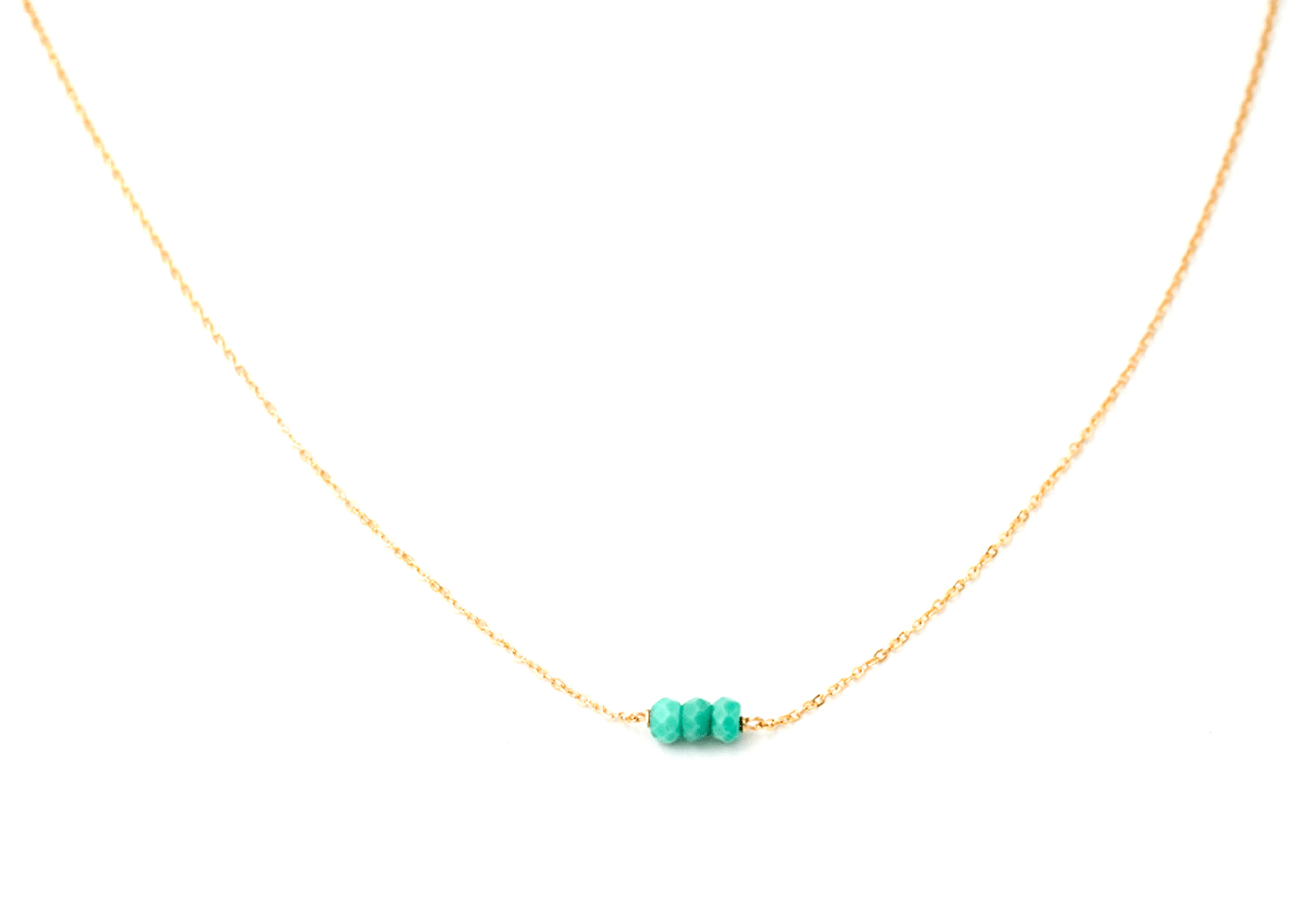 Mini Turquoise Three Bead Bracelet (Kid's Size)