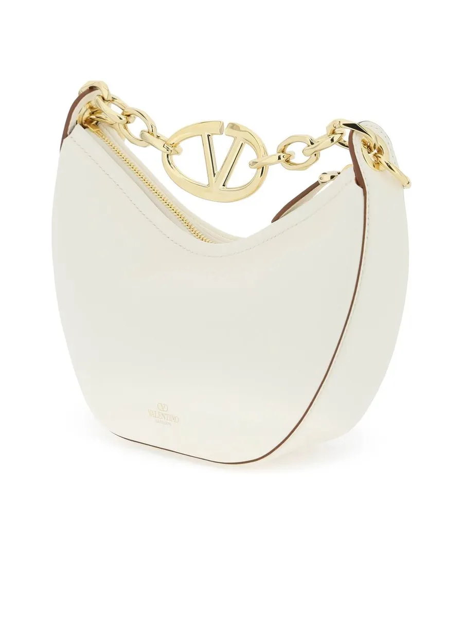 Mini Vlogo Moon Hobo Bag in Nappa Leather with Chain