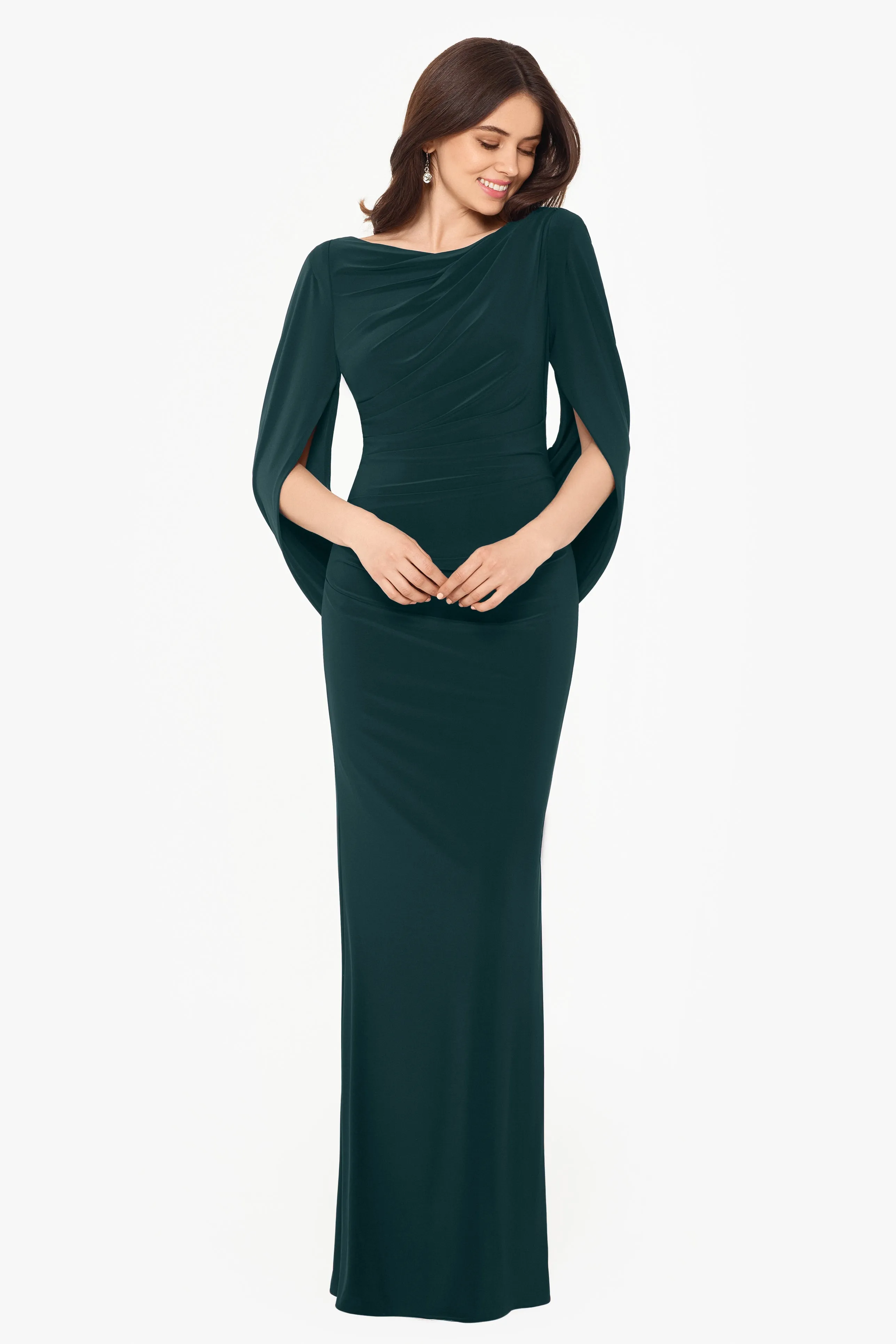 Miriam Long Jersey Draped Back Gown