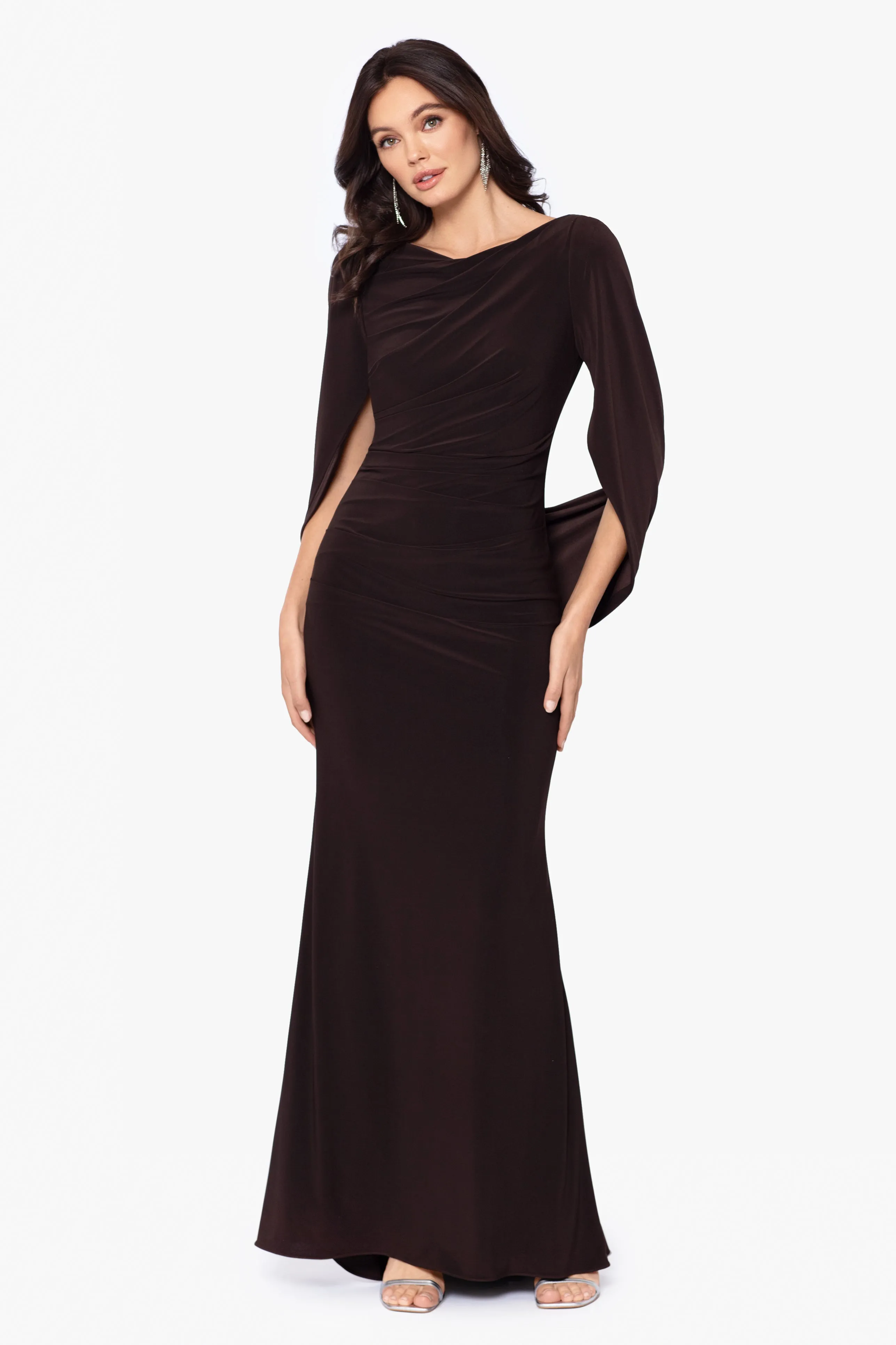 Miriam Long Jersey Draped Back Gown