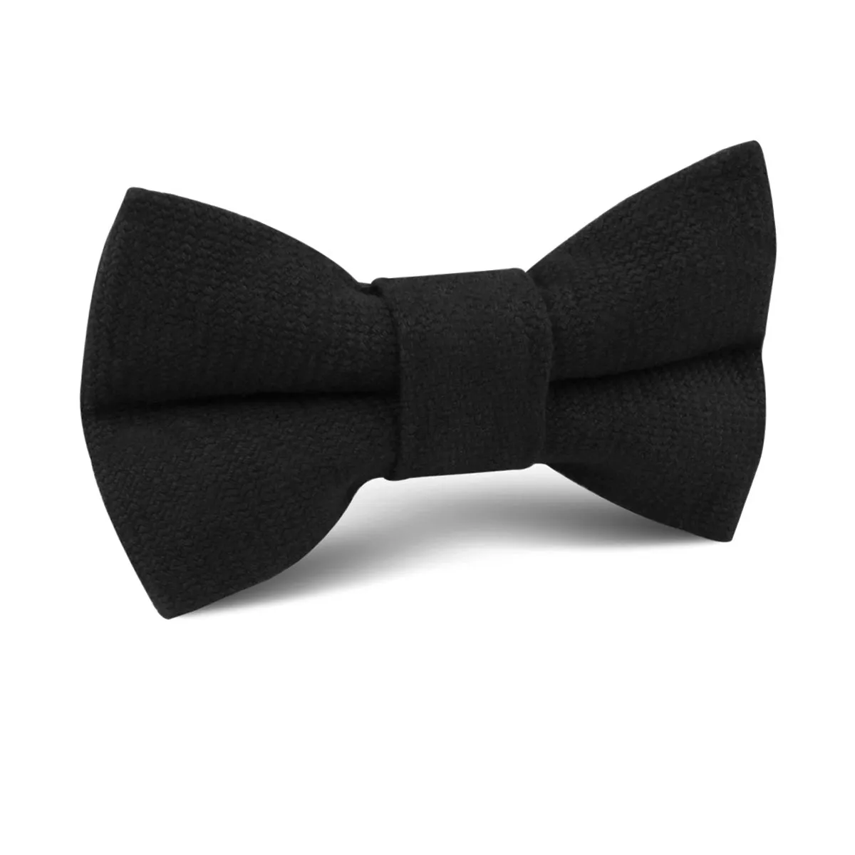 Montego Black Linen Kids Bow Tie