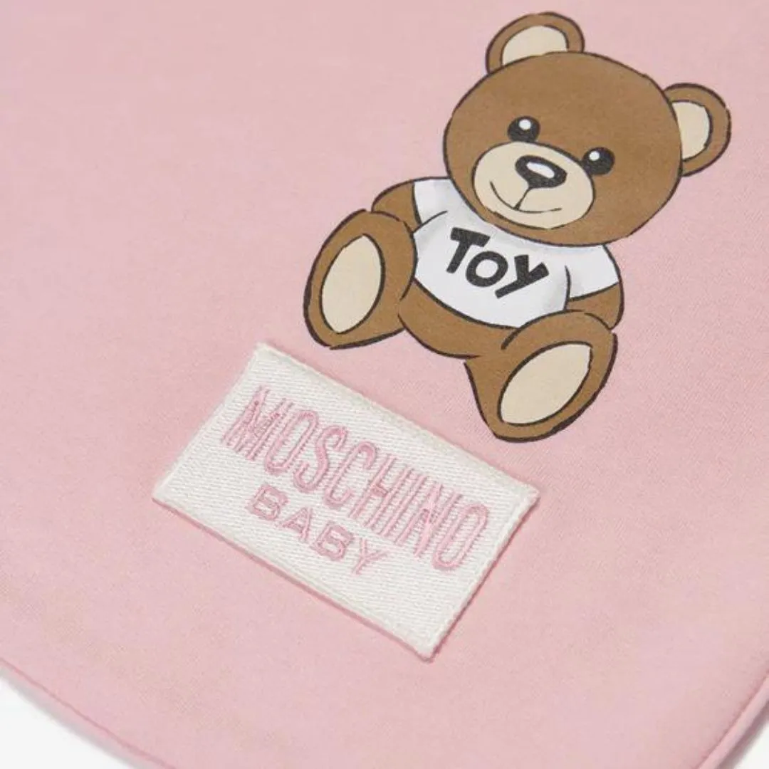 Moschino Blanket Double Sided All Over Logo Pink