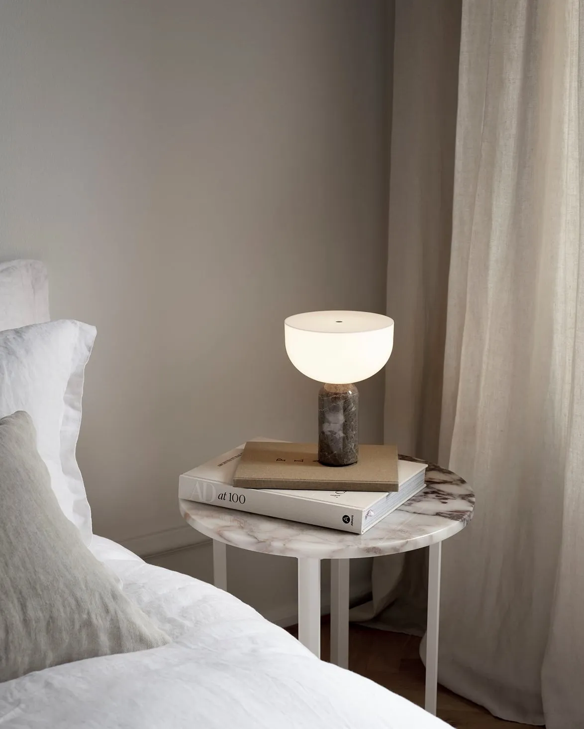 New Works Kizu Portable Table Lamp Gris Du Marais