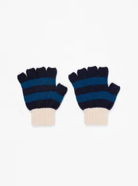 No Fingers Gloves Blue Stripe