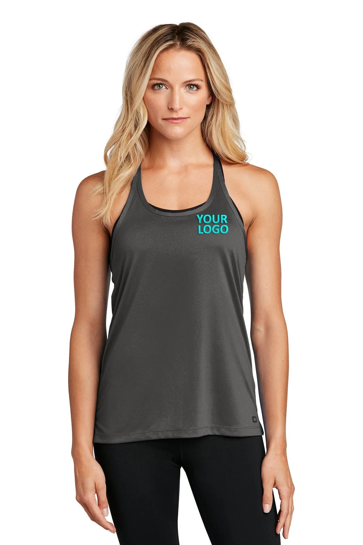 OGIO ENDURANCE Ladies Mesh Branded Tank Tops, Tarmac Grey