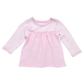 Organic Snap Shoulder Top - Pink Stripe