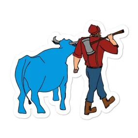 Paul Bunyan & Babe the Blue Ox Laptop Vinyl Sticker