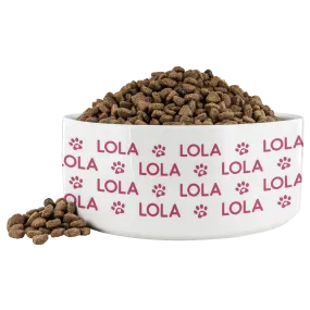 Personalized Ceramic Dog Bowl Pattern Name