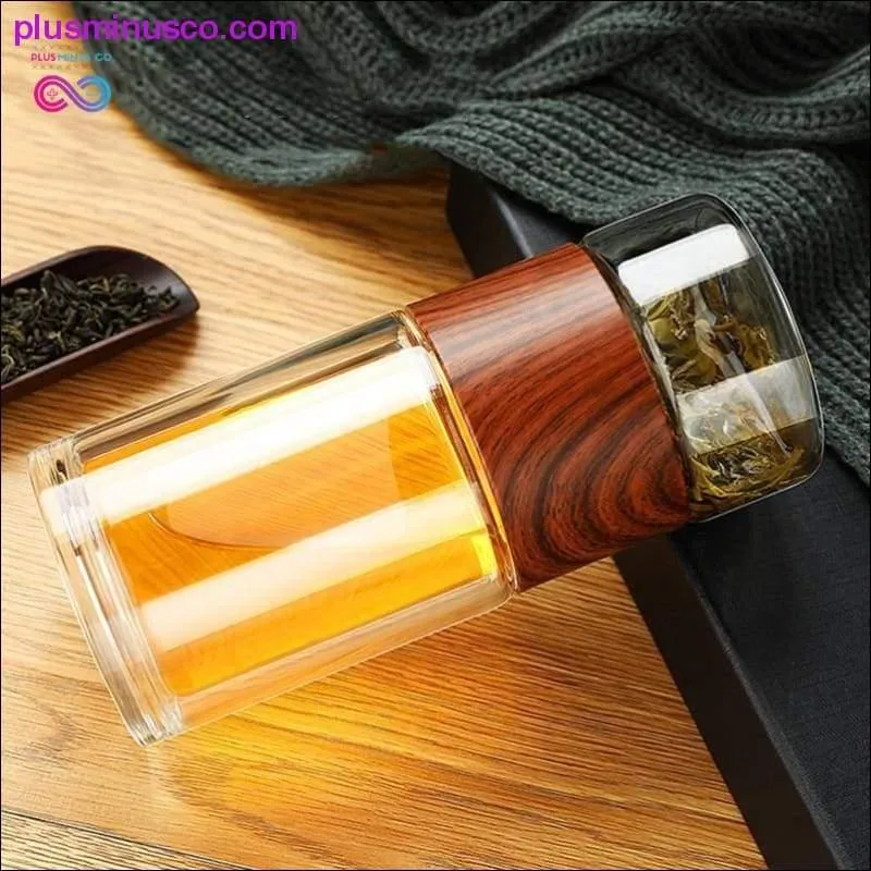 Portable Double Wall Glass Tea Mug Coffee Travel Cup Infuser