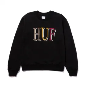 PULL HUF 8-BIT CREW NOIR