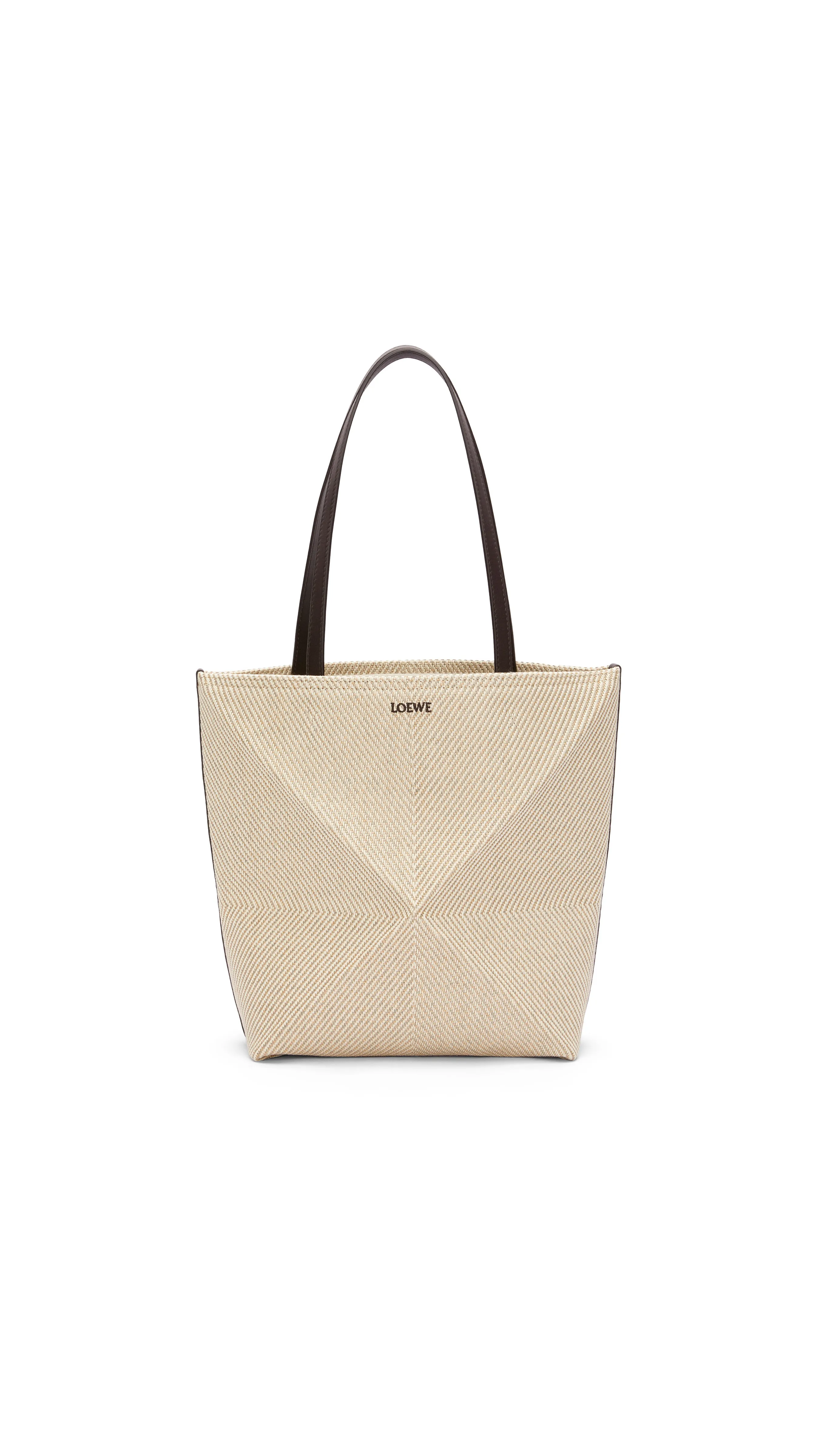 Puzzle Fold Tote In Cotton Jacquard - Ecru/Natural