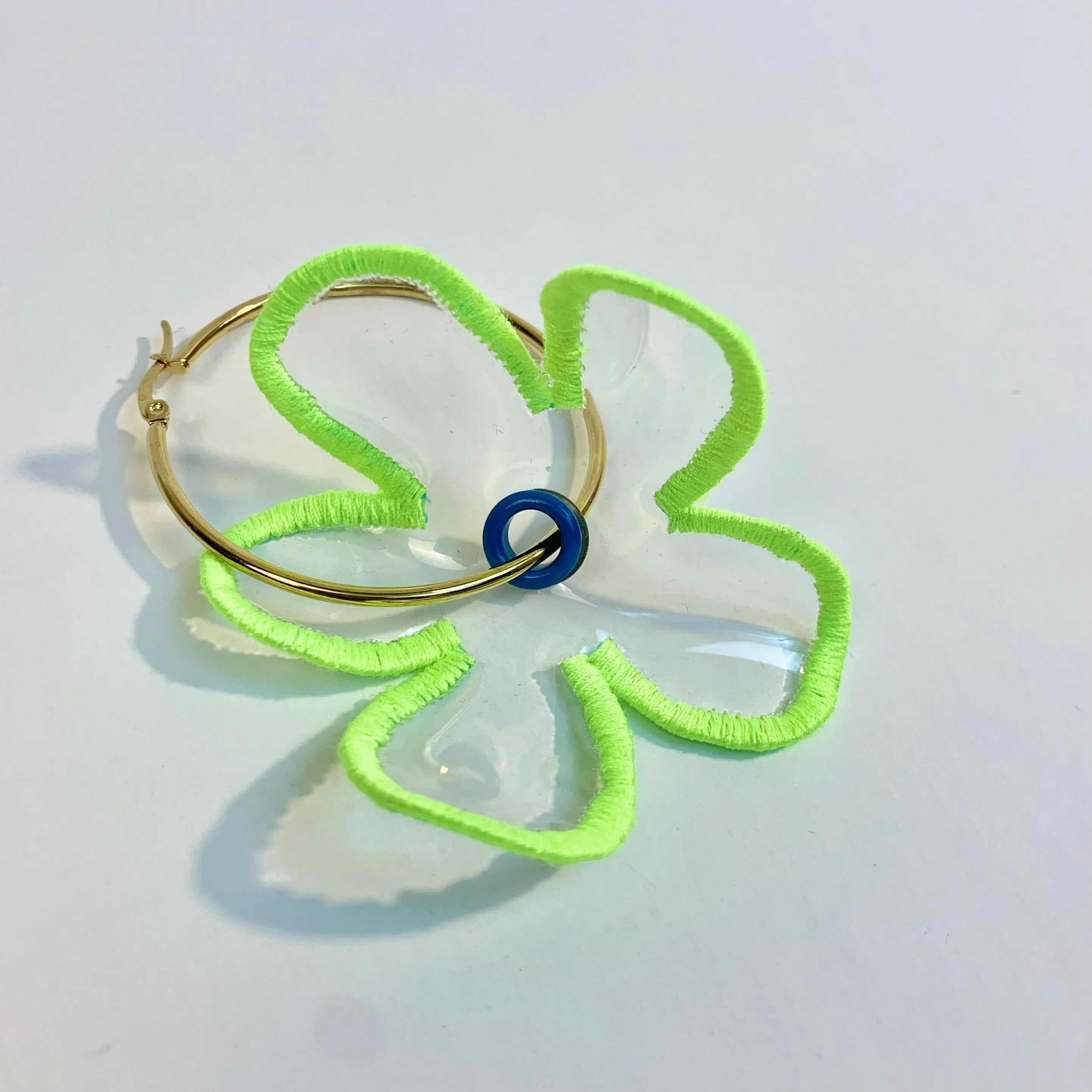 Recycled vinyl flower earring