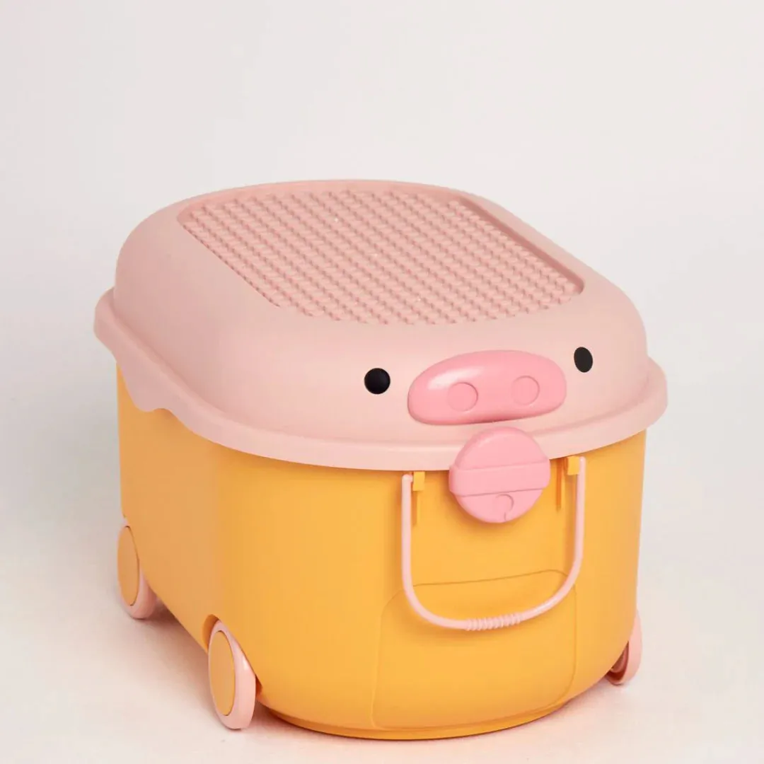 Ride Along Storage - Pig | Yellow + Pink