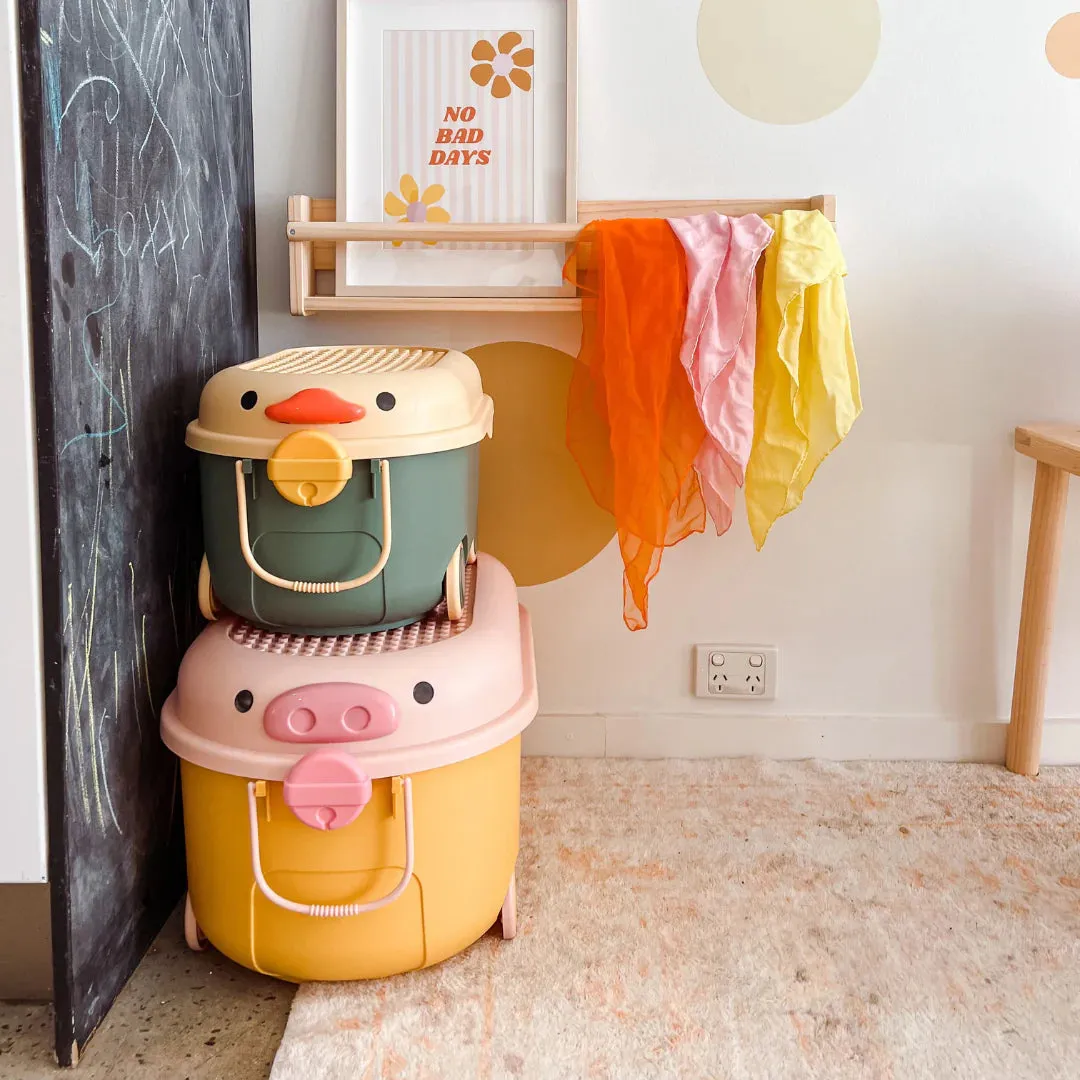 Ride Along Storage - Pig | Yellow + Pink