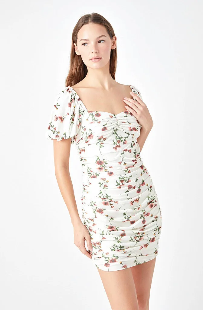 ROSE GARDEN RUCHED DRESS